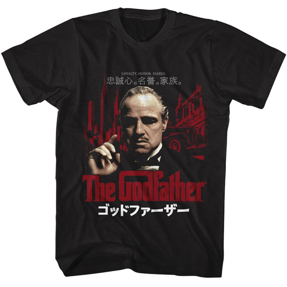 Godfather-Godfather Loyalty Honor Family-Black Adult S/S T-Shirt - Black