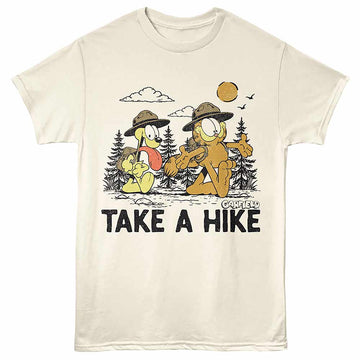 Garfield Take A Hike Natural Adult T-Shirt