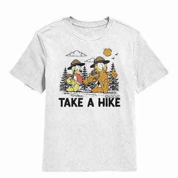 Garfield Take A Hike White Youth T-Shirt