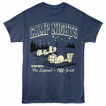 Garfield Camp Nights Navy Heather Adult T-Shirt