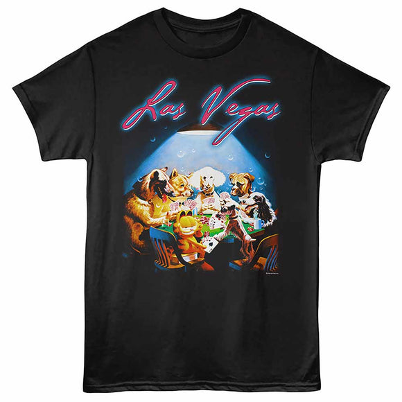 Garfield Vegas Poker Black Adult T-Shirt