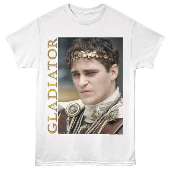 Gladiator-Gladiator Commodus Portrait-White Adult S/S T-Shirt - White
