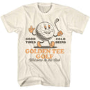 Golden Tee-Golden Tee Gt Golf Ball Cartoon-Natural Adult S/S T-Shirt - Natural
