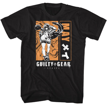 Guilty Gear-Guilty Gear Blocked Out May-Black Adult S/S T-Shirt - Black