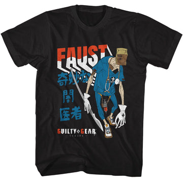 Guilty Gear-Guilty Gear Faust-Black Adult S/S T-Shirt - Black