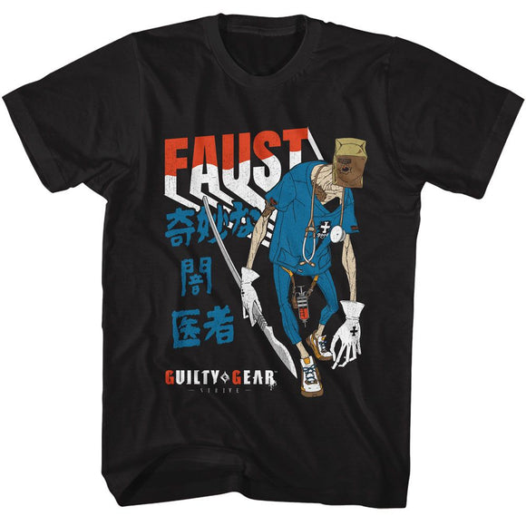 Guilty Gear-Guilty Gear Faust-Black Adult S/S T-Shirt - Black