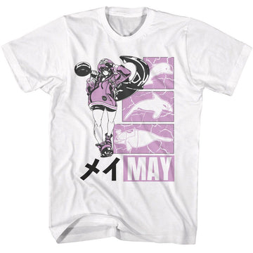 Guilty Gear-Guilty Gear May With Sea Friends-White Adult S/S T-Shirt - White