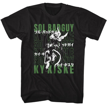 Guilty Gear-Guilty Gear Sol Badguy And Ky Kiske-Black Adult S/S T-Shirt - Black