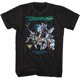 Gundam-Gundam Celestial Being In Space-Black Adult S/S T-Shirt - Black