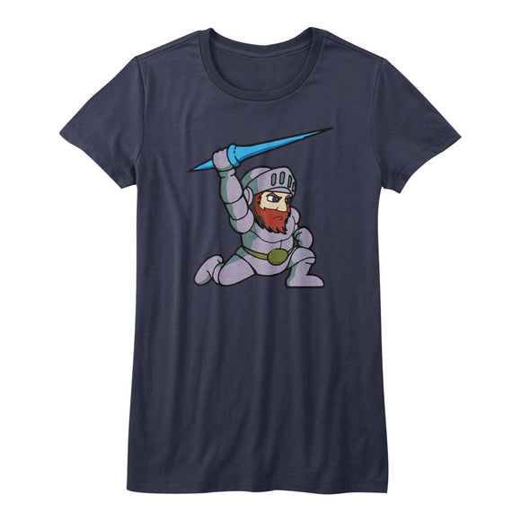 Ghostn Goblins-Arthur-Navy Ladies S/S T-Shirt - Navy