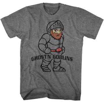 Ghostn Goblins-Arthur-Graphite Heather Adult S/S T-Shirt - Graphite Heather