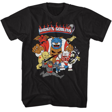 Ghostn Goblins-Goblins-Black Adult S/S T-Shirt - Black