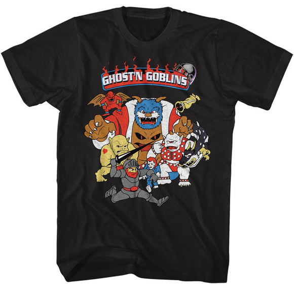 Ghostn Goblins-Goblins-Black Adult S/S T-Shirt - Black