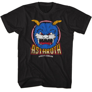 Ghostn Goblins-Ghostn Goblins Astaroth Face-Black Adult S/S T-Shirt - Black