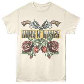 Guns N Roses-Gnr Roses And Guns-Natural Adult S/S T-Shirt - Natural