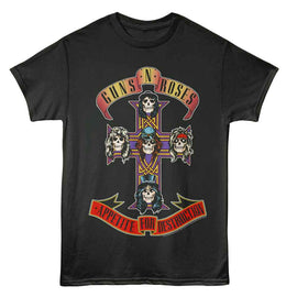 Guns N Roses-Gnr Appetite For Destruction-Black Adult S/S T-Shirt - Black