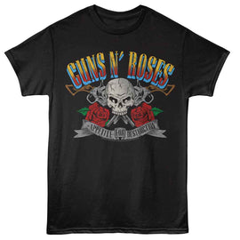 Guns N Roses-Gnr Afd Pistols And Skull-Black Adult S/S T-Shirt - Black