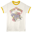 Guns N Roses Tattoo Style Jungle Vintage White Mellow Yellow Ringer Adult T-Shirt
