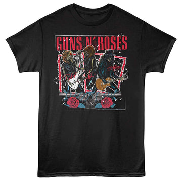 Guns N Roses Skeleton Band Black Adult T-Shirt
