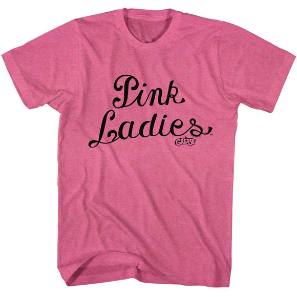 Grease-Grease P Ladies-Retro Pink Heather Adult S/S T-Shirt - Retro Pink Heather