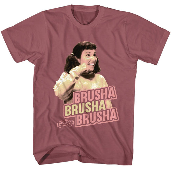 Grease-Grease Brusha Brusha Brusha-Rouge Adult S/S T-Shirt - Rouge