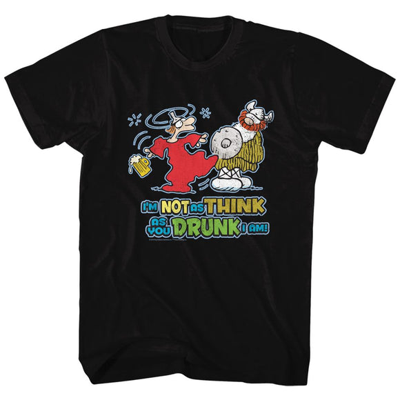 Hagar The Horrible-Im Not As Think-Black Adult S/S T-Shirt - Black