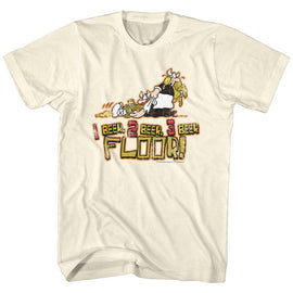 Hagar The Horrible-1 Beer 2Beer 3 Beer-Natural Adult S/S T-Shirt - Natural
