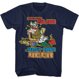 Hagar The Horrible-Instant Slob-Navy Adult S/S T-Shirt - Navy