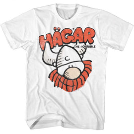 Hagar-Hagar Hagars Face-White Adult S/S T-Shirt - White