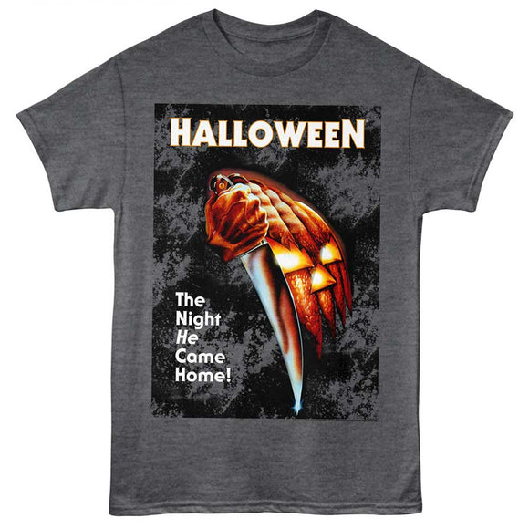 Halloween-The Night He Came Home-Heather Charcoal Adult S/S T-Shirt - Heather Charcoal