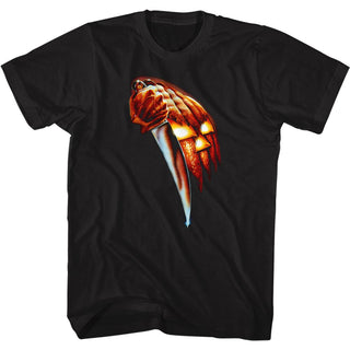 Halloween Pumpkin Knife Adult T-Shirts