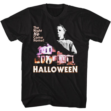 Halloween-Halloween Mike And House-Black Adult S/S T-Shirt - Black