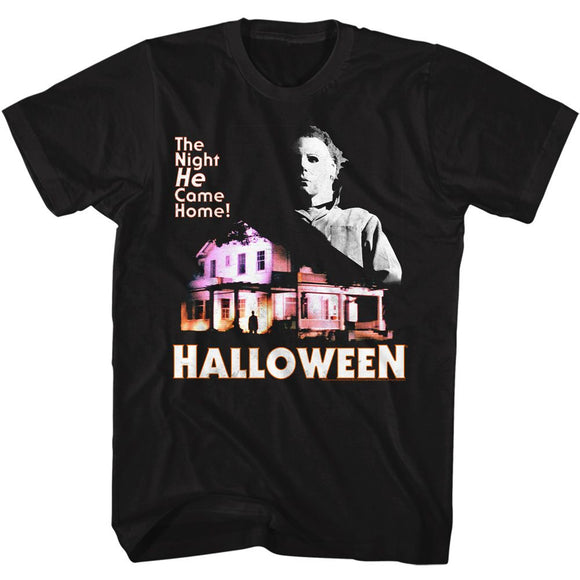 Halloween-Halloween Mike And House-Black Adult S/S T-Shirt - Black