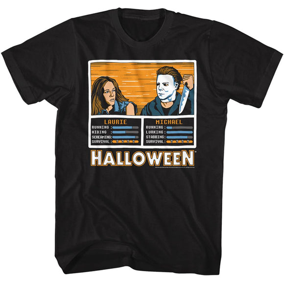 Halloween-Halloween Laurie Vs Michael-Black Adult S/S T-Shirt - Black