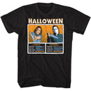 Halloween-Halloween Laurie Vs Michael Face Off-Black Adult S/S T-Shirt - Black