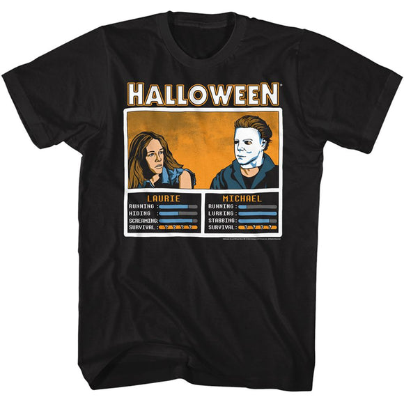 Halloween-Halloween Face Off No Knives-Black Adult S/S T-Shirt - Black