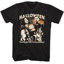 Halloween-Halloween Five Photo Collage-Black Adult S/S T-Shirt - Black
