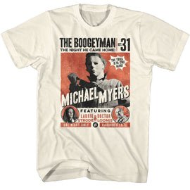 Halloween-Halloween Poster Style-Natural Adult S/S T-Shirt - Natural