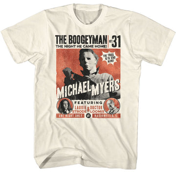Halloween-Halloween Poster Style-Natural Adult S/S T-Shirt - Natural