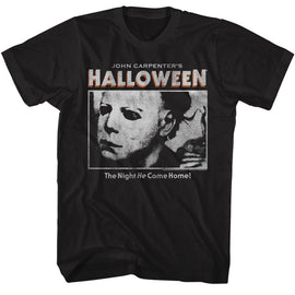 Halloween-Halloween Logo And Photo-Black Adult S/S T-Shirt - Black