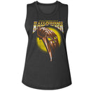 Halloween-Halloween Gradient Logo-Charcoal Ladies Muscle Tank-S - Charcoal
