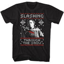 Halloween Halloween Slashing Thru The Snow Adult T-Shirts