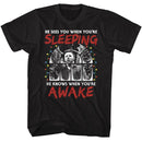 Halloween-Halloween Sees You When Youre Sleeping-Black Adult S/S T-Shirt S - Black