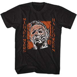 Halloween-Halloween Spooky Myers-Black Adult S/S T-Shirt - Black