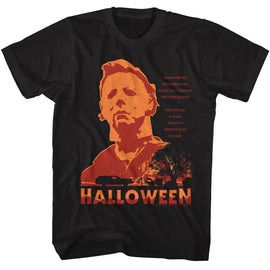 Halloween-Halloween Neighborhood Watch-Black Adult S/S T-Shirt - Black