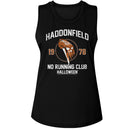 Halloween-Halloween No Running Club-Black Ladies Muscle Tank-S - Black