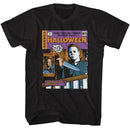 Halloween-Halloween Horror Comic-Black Adult S/S T-Shirt - Black