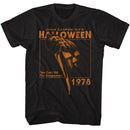 Halloween-Halloween Pumpkin Knife 78-Black Adult S/S T-Shirt - Black