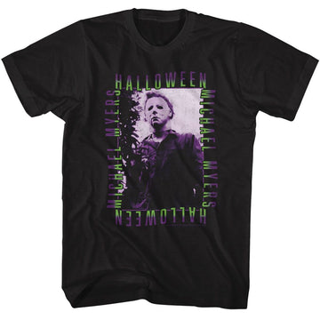 Halloween-Halloween Repeat Gradient Text-Black Adult S/S T-Shirt - Black