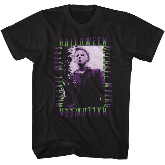Halloween-Halloween Repeat Gradient Text-Black Adult S/S T-Shirt - Black